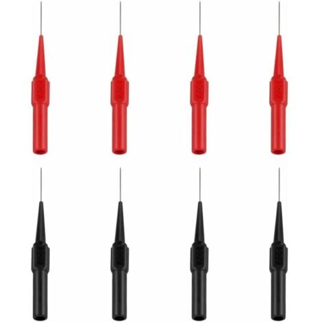 sondas de prueba de acero inoxidable para multímetro, cables multifunción para multímetros, laboratorios y electricistas (rojo y negro).
