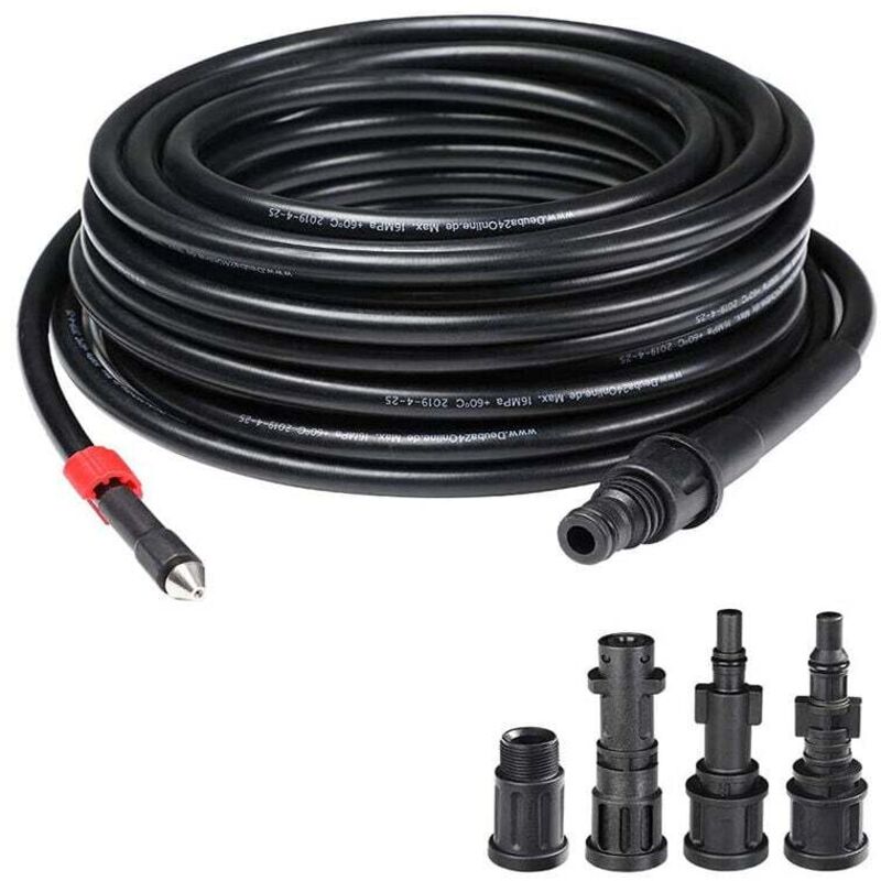 Ayyqh - Sonde de débouchage pour Tuyau Haute Pression 15 m, système Anti-Pliage, connecteur intérieur en cuivre revêtement en pvc, résistance