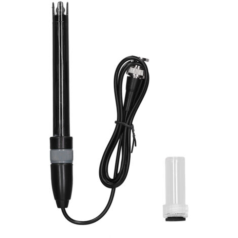 Sonde de pH avec connecteur BNC pour aquarium et hydroponie - Haute précision - Verre plastique - Longueur fil 75cm