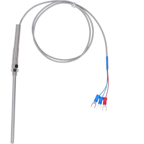 Sonde de température PT100 avec sonde thermocouple 100mm, 0‑400℃, longueur 1 mètre