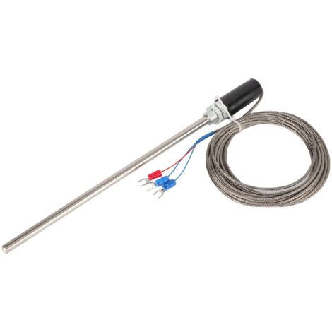 Sonde de température PT100 en acier inoxydable M12, 200mm, 0-400°C, câble 5m