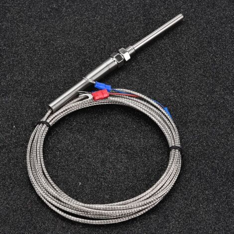 Sonde de température PT100 platine 50mm avec fil 3m pour plage 0-400℃ - Capteur M8