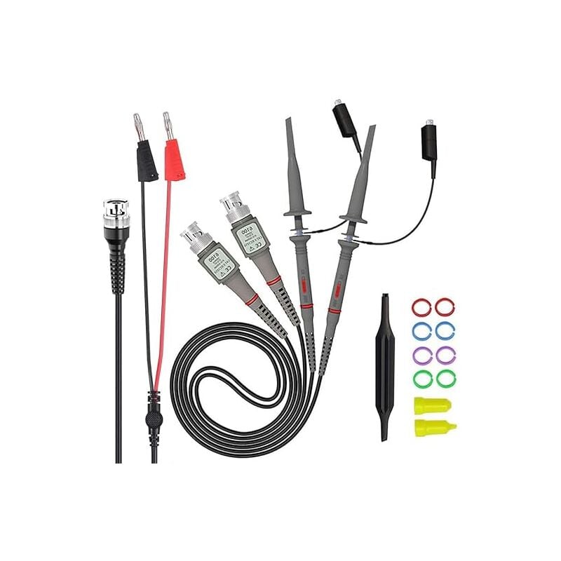 Laoa - Sonde d'oscilloscope universelle avec Kit d'accessoires, sondes à pince d'oscilloscope 100MHz avec Kit de cables de Test bnc vers