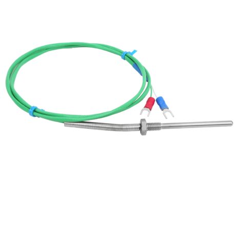 Sonde thermocouple type K blindée M6, longueur 50mm, câble vert 1m pour mesure température 0‑200℃