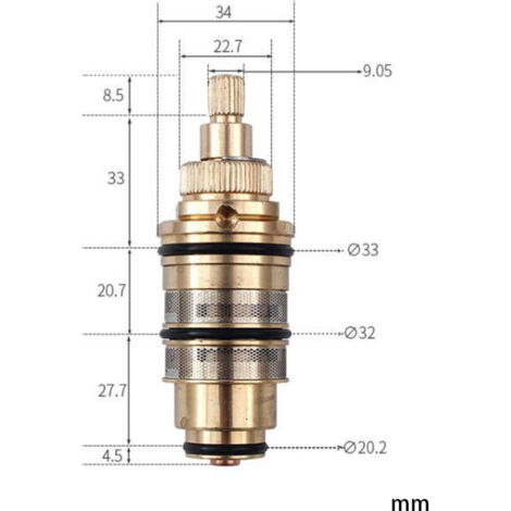 Sonderangebot: Thermostat-Duscharmatur aus Messing mit Kartusche und Griff für Duschmischer