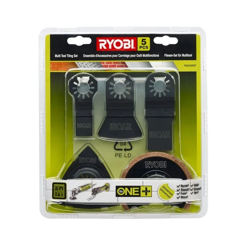 Image of Ryobi - RAK05MT Kit 5 Schleifpapiere Universal-Multifunktionswerkzeug-Schneidklingen