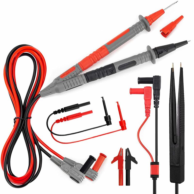 Sondes multimètre, kit de test en silicone souple pour électriciens, cordons de test et sondes avec pinces crocodiles