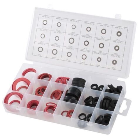 Sonew Rondelle de joint de robinet 141pcs NBR Ensemble d\'assortiment de Joint d\'étanchéité de Plomberie O-Anneau en Caoutchouc