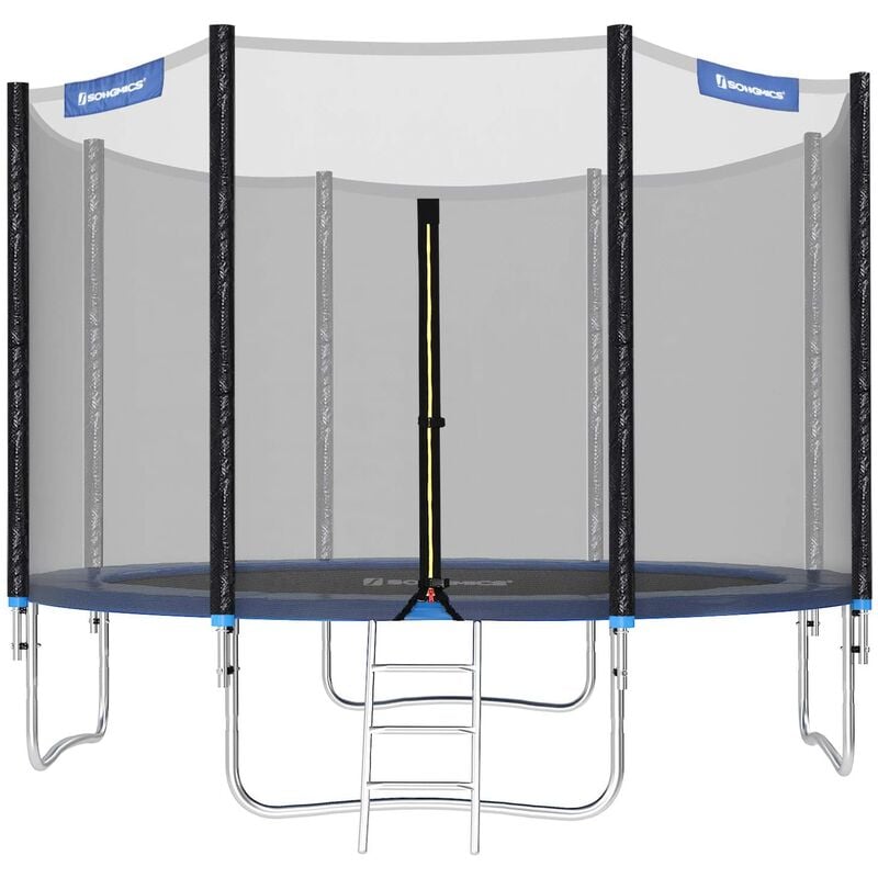 Songmics - Trampoline extérieur, Diamètre 366cm, Équipement jardin, avec Échelle, Filet de protection, Poteaux recouverts, Sécurité testée par TÜV