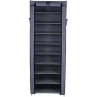 Armoire Etageres A Chaussures 10 Couches Avec Housse 27 Paires De Chaussures Rangement Pratique En Toile Avec Zip 58 X 28 X 160cm Gris Rxj10g