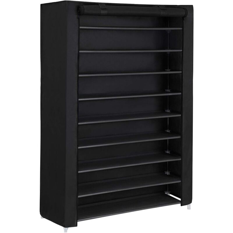 No Brand - Armoire étagères à chaussures 10 couches Noir 100 x 28 x 162cm, Tubes métalliques RXJ00H