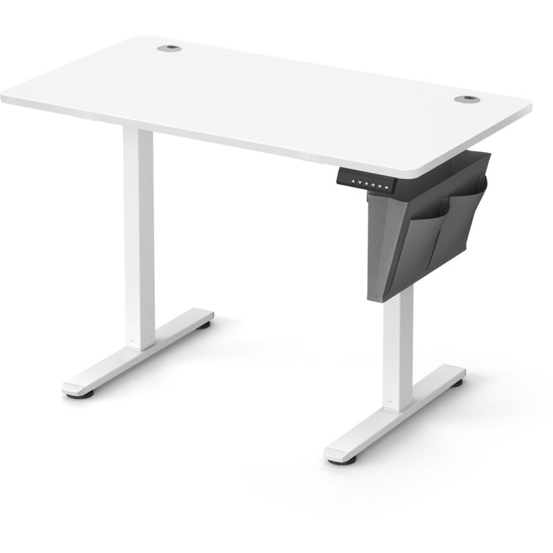 Songmics - Bureau Électrique Assis-Debout, Bureau Réglable en Hauteur, 60 x 110 x (72-120) cm, 4 Hauteurs Mémorisables, Pochette de Rangement, pour