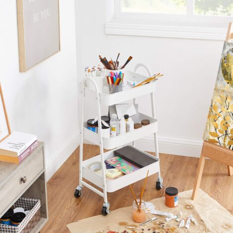 Carrello Portaoggetti A 3 Livelli Con Ruote 14,4 X 42 X 60,6 Cm Bianco Banks | Maisons Du Monde - 6