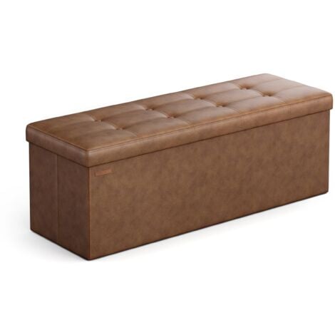 SONGMICS Puof Contenitore da 38 cm, Cassapanca Pieghevole