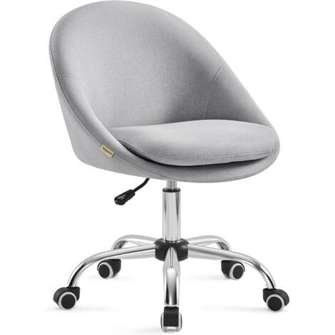 SONGMICS Chaise de Bureau, Fauteuil Pivotant, Siège Confort, Rembourrage en Mousse, Réglable en Hauteur, pour Bureau, Chambre, Gris OBG020G01 - Gris