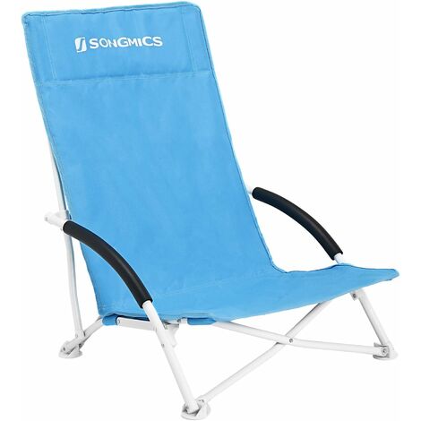 Songmics – Chaise de camping pliante avec dossier haut – Tissu Oxford 600D résistant – Charge jusqu'à 150 kg – Légère et facile à transporter – GCB61BU