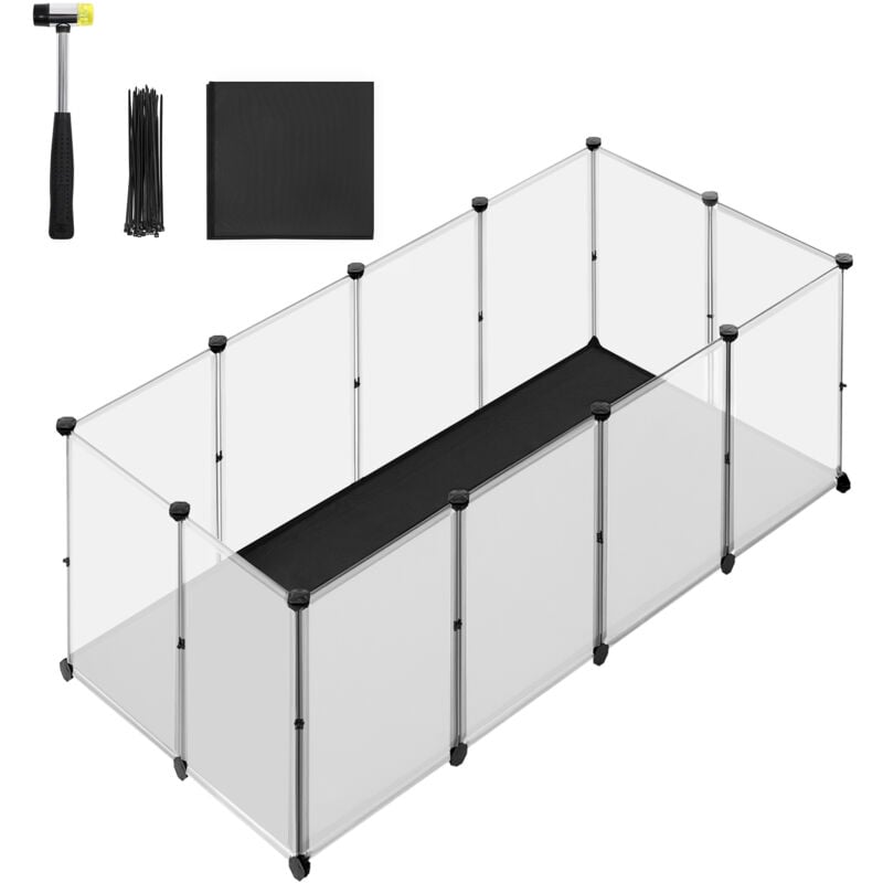 SONGMICS Enclos pour Animaux avec Plancher et Tapis Imperméable et Amovible, Parc pour Petits Animaux, pour Hamsters, Lapin, Hérisson, Cochon d’Inde,