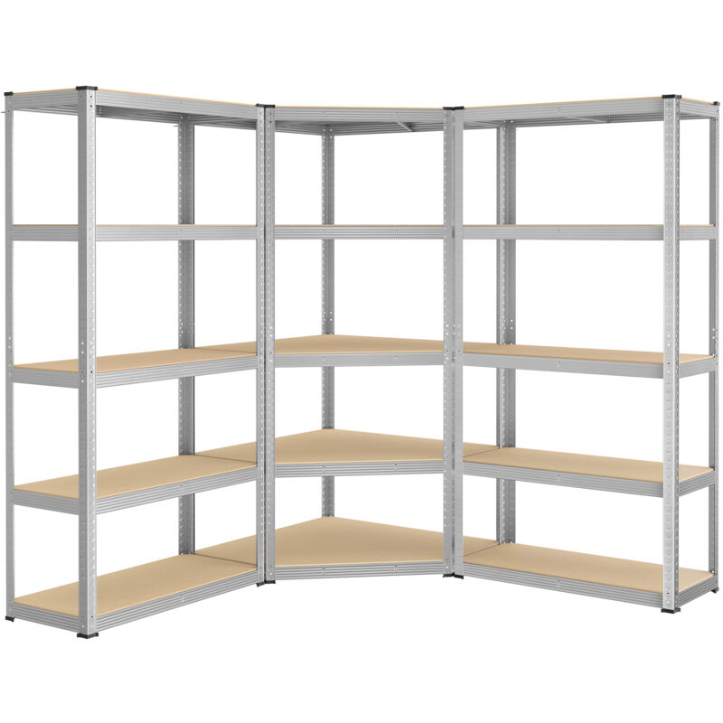 Songmics – Étagère d'angle 5 niveaux en acier galvanisé – Charge maximale 2625 kg – Dimensions 90x90x180 cm – Pour garage et entrepôt