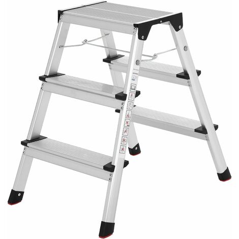 Songmics – Escabeau pliable 3 marches en aluminium – Antidérapant – Charge max 150 kg – Hauteur dépliée 62 cm – GLT23K