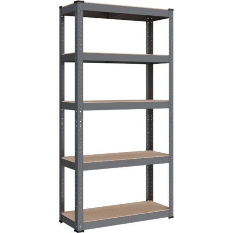 Songmics – Étagère de garage charge lourde 650 kg – 5 niveaux réglables en acier galvanisé – Dimensions 30 x 75 x 150 cm – Montage sans vis