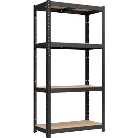 Songmics – Étagère de rangement 4 niveaux 40 x 80 x 160 cm – Capacité 520 kg – Planches réglables – Acier renforcé – Style industriel noir