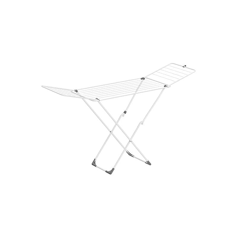 Tendoir à Linge, Séchoir Pliable, avec Barres, Support de Séchage sur Pieds, Utilisation Intérieure/Extérieure, Draps et Vêtements, Blanc - Songmics