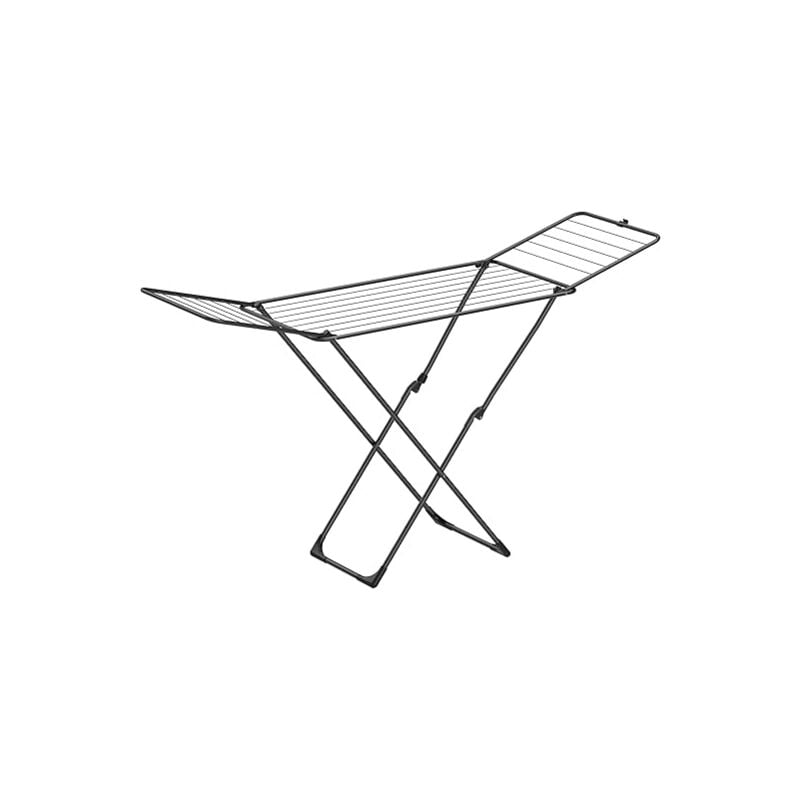 Tendoir à Linge, Séchoir Pliable, avec Barres, Support de Séchage sur Pieds, Utilisation Intérieure/Extérieure, Draps et Vêtements, Noir - Songmics