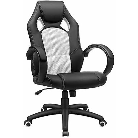 SONGMICS Fauteuil de Bureau Racing Fauteuil Gamer Comfortable Hauteur réglable avec Do...