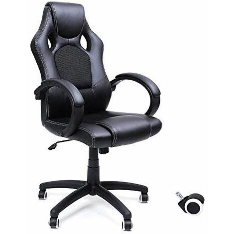 SONGMICS Fauteuil de bureau Racing fauteuil gamer Comfortable Hauteur réglable avec Do...