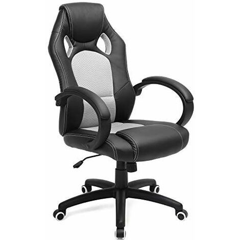 SONGMICS Fauteuil de Bureau Racing Fauteuil Gamer Comfortable Hauteur réglable avec Do...