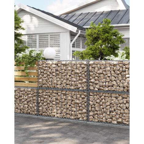 Songmics – Gabion pour pierre – Lot de 4 – Dimensions 100x50x50cm – Maille 5x10cm – Acier galvanisé – Pour murs et décorations de jardin