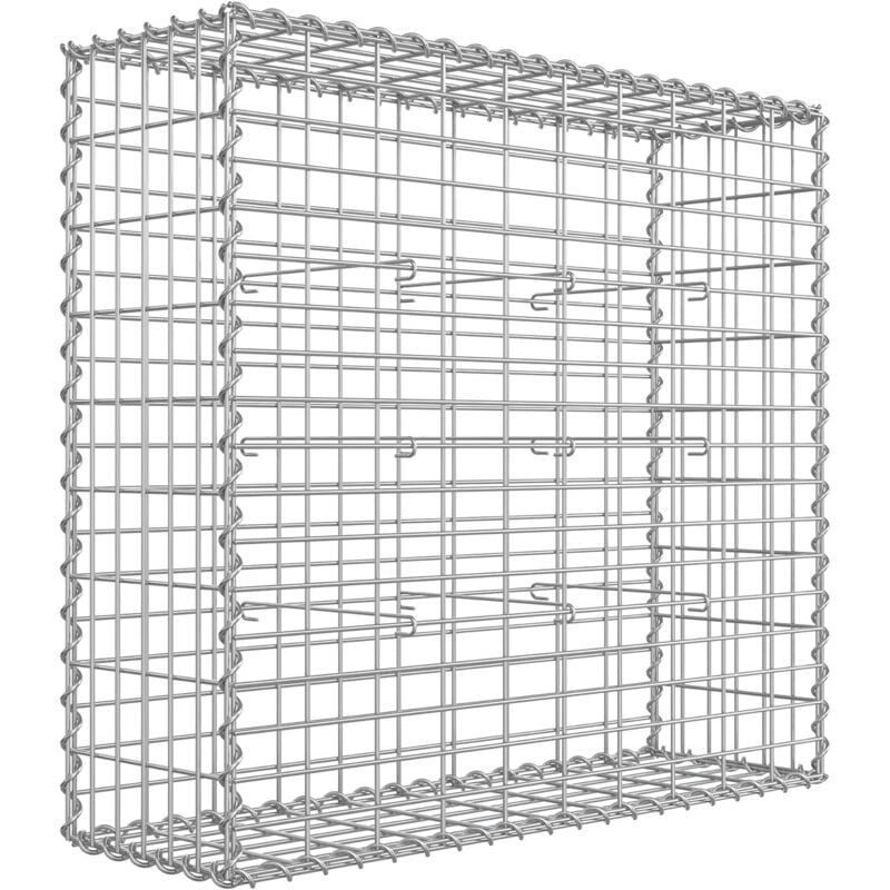 

Gaviones De Piedra Decorativos 100 x 95 x 30cm Gaviones Para Taludes JardineríA Paisajismo GGB193 - Plata