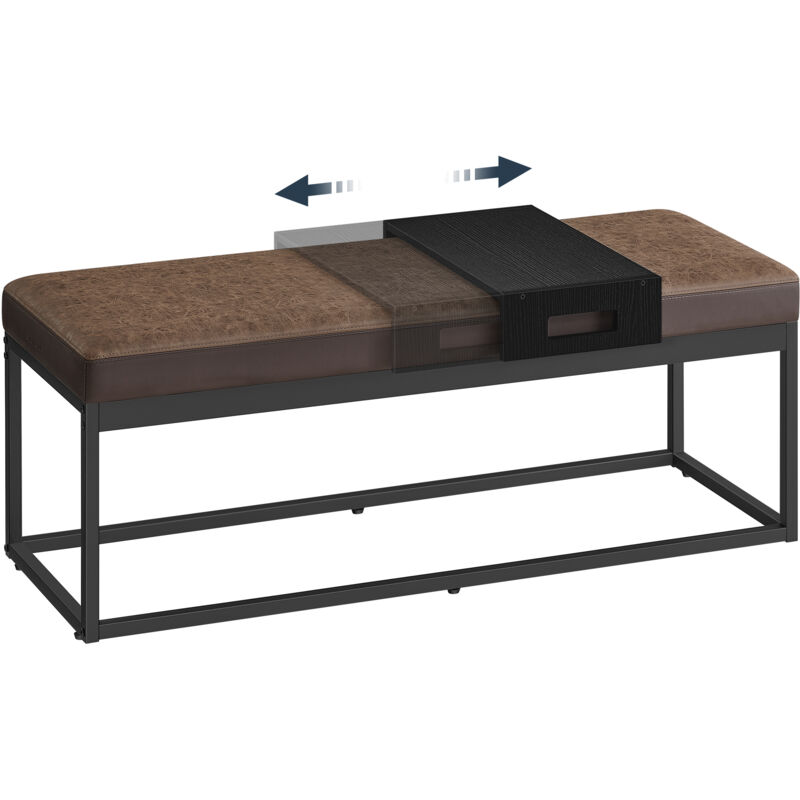 Songmics - home luiz Collection - Banc, Bout de Lit, Partie Supérieure Réversible, Banc à Chaussures, Petite Tablette Amovible, Minimaliste, Cadre en