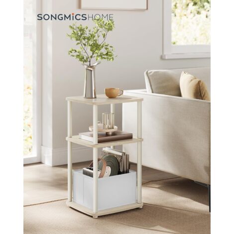 Tavolino Comodino SONGMICS 3 Ripiani Con Cestino - Nero Ebano, Acciaio, 30x34x58 Cm, Per Camera O Soggiorno - Foto 9