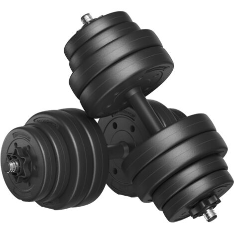 Songmics – Kit haltères musculation 2-en-1 30 kg – Poids réglable avec barre d’extension en acier – Antidérapant et silencieux – Fitness à la maison