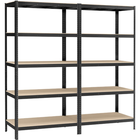 Songmics – Lot de 2 rayonnages étagère charge lourde 5 niveaux – Capacité 875 kg – Dimensions 60 x 120 x 200 cm – Acier traité pour garage et entrepôt