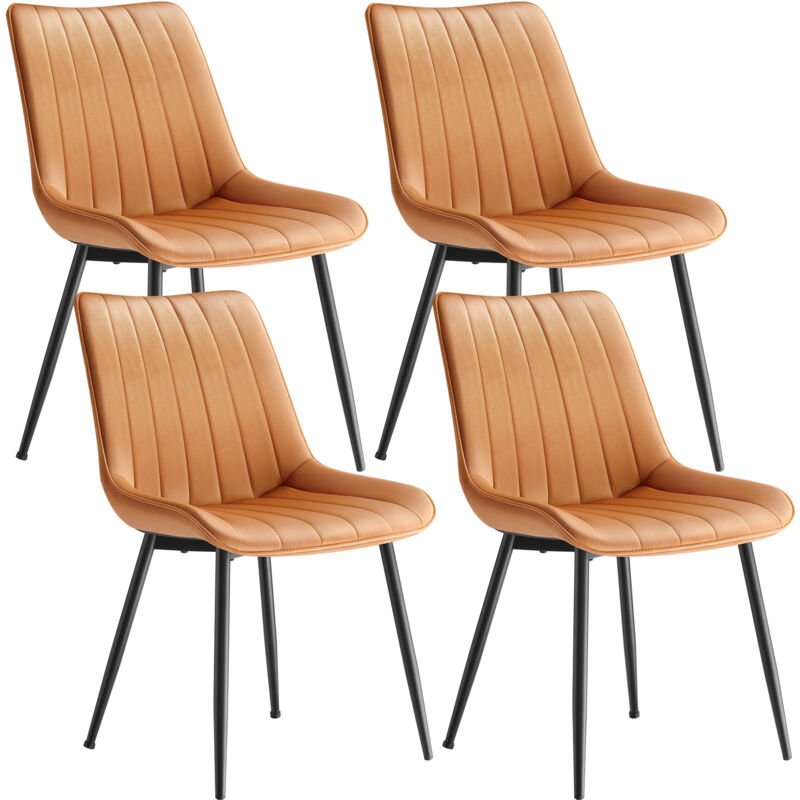 Songmics - Lot de 4 Chaises de Salle à Manger, Velours, Chaise Cuisine, Supportant Jusqu'à 120 kg, Pied en Acier, Dossier Ergonomique, pour Salle à