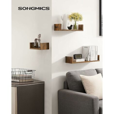 Songmics Mensole da Muro, Set da 3, da Parete, 30/45/60 cm, Decorative,  Ogni Mensola con Portata di 10 kg, per Soggiorno Studio Bagno Cucina, Bianco  Lucido LWS66W : : Casa e cucina