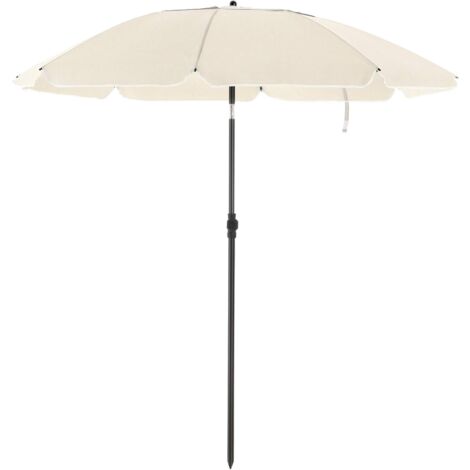 Songmics – Parasol de jardin inclinable 2 m – Protection solaire UPF 50+ – Baleines en fibre de verre – Sac de transport inclus – GPU65WTV1