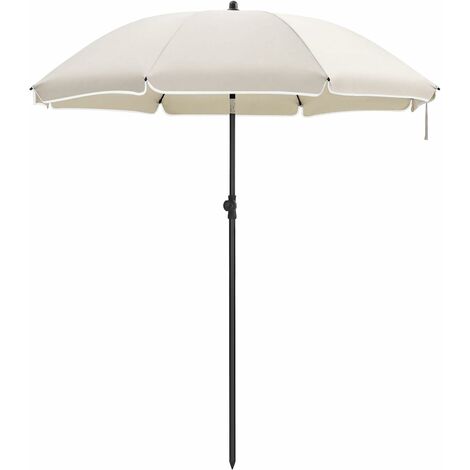 Songmics – Parasol droit 160 cm – Protection solaire UPF 50+ – Inclinable 30° – Mât en acier traité – Sac de transport inclus – GPU60WTV1