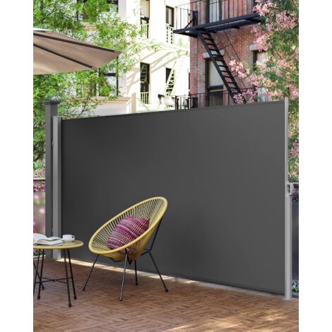 Songmics – Paravent extérieur brise-vue 180 x 350 cm – Tissu 220 g/m² résistant aux UV – Installation facile avec support au sol – GSA185G02