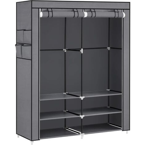 Songmics – Penderie en tissu 45 x 127 x 176 cm – 2 compartiments de suspension – 4 pochettes – Capacité 15 kg par tringle – RYG008G02
