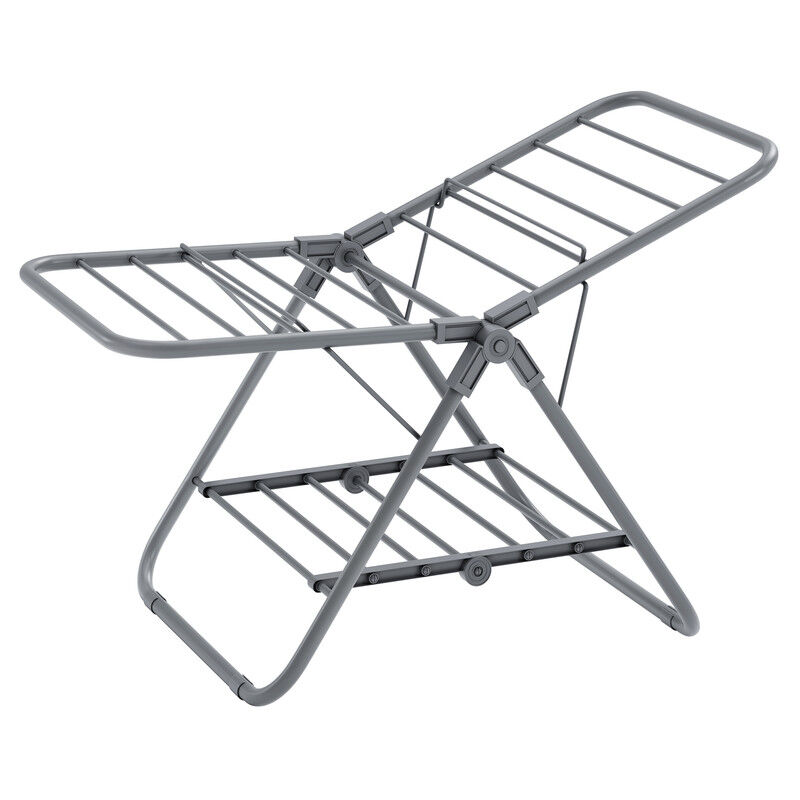 Songmics – Étendoir à linge pliable 2 niveaux – Métal résistant à la rouille – Dimensions 44 x 101 x 54 cm – Pour salle de bain et balcon