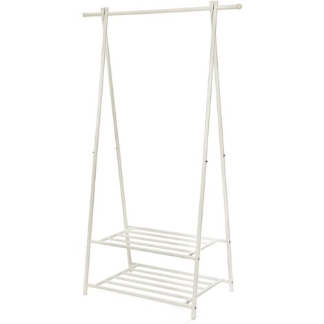 Songmics – Portant à vêtements avec 2 étagères de rangement pour chaussures – Structure en tubes de fer – Charge max 20kg – HSR05W