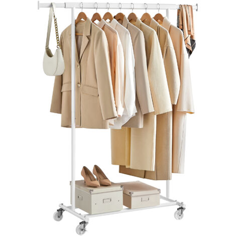 Songmics – Portant à vêtements sur roulettes – Capacité de charge 100 kg – Dimensions 45 x (92-132) x 161,5 cm – Structure en acier durable
