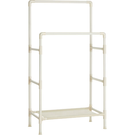 Songmics – Portant à vêtements double barre en métal – Charge 55 kg – Montage facile – Dimensions 83x45x157 cm – RDR01WT