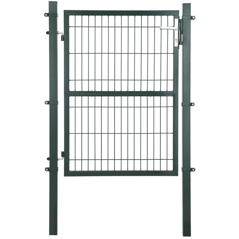 Portail de Jardin en Acier galvanisé Robuste et Durable avec Serrure et clé Vert 125 x 106 cm GGD175L - Grün
