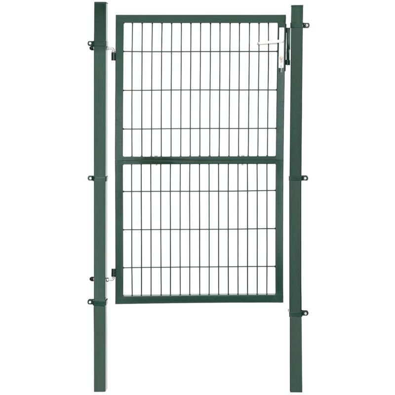 Portail de Jardin en Acier galvanisé Robuste et Durable avec Serrure et clé Vert 150 x 106 cm GGD200L - Verde
