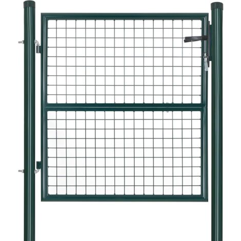 Songmics – Portillon de jardin en acier galvanisé 100 x 106 cm – Serrure et poignées incluses – Résistant aux intempéries – GGD150G01