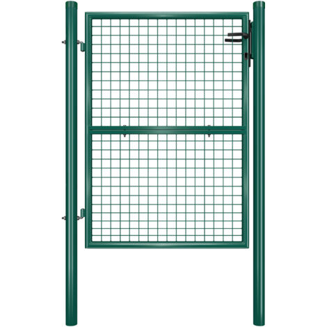 Songmics – Portillon de jardin grillagé avec serrure – Acier galvanisé vert – Dimensions 106 x 125 cm (L x H) – Résistant aux intempéries